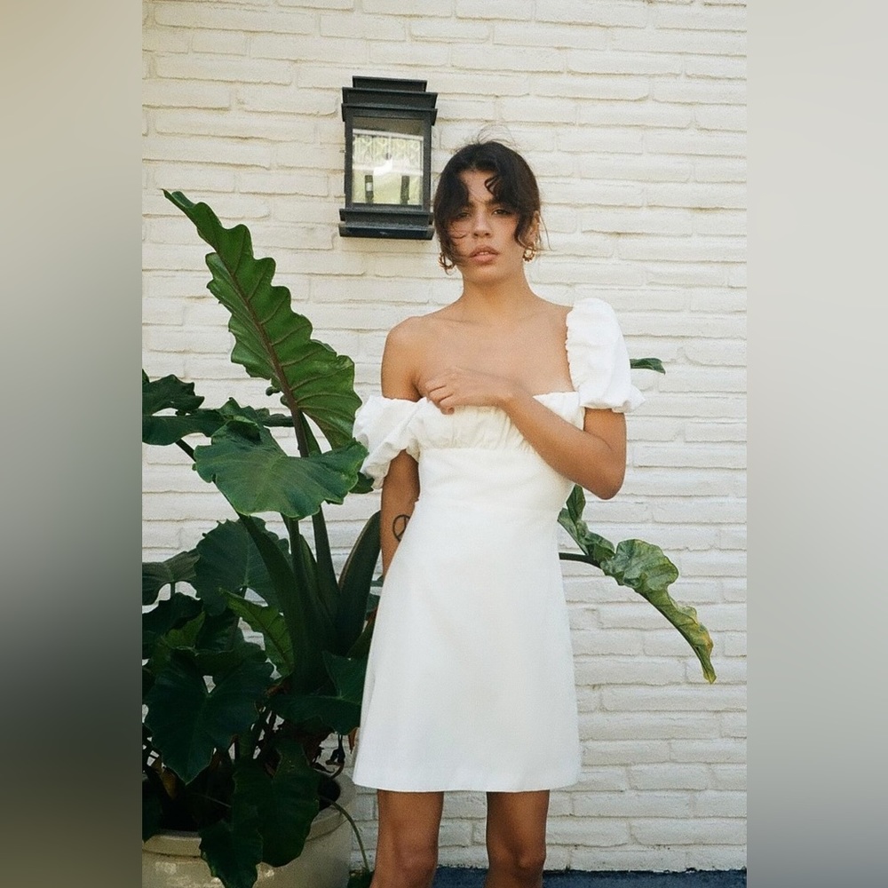 ZARA linen blend dress. White. Size small.